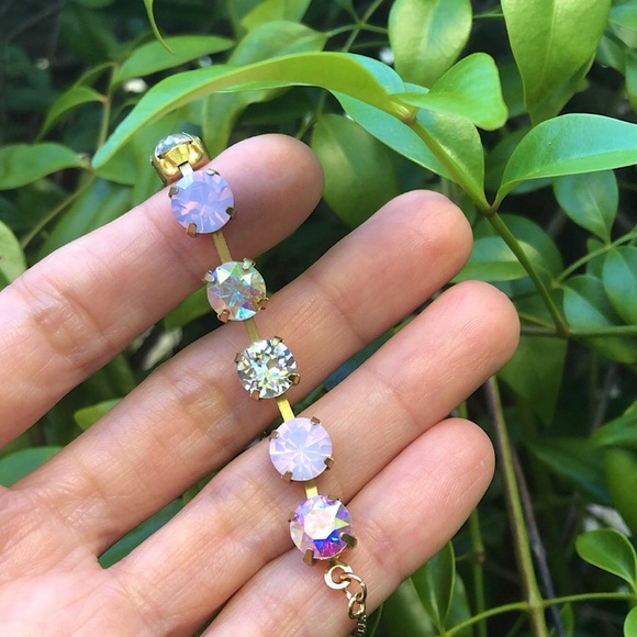 Aurora Borealis, Classic Crystal + Pink Opal Bracelet - Picture 11 of 15